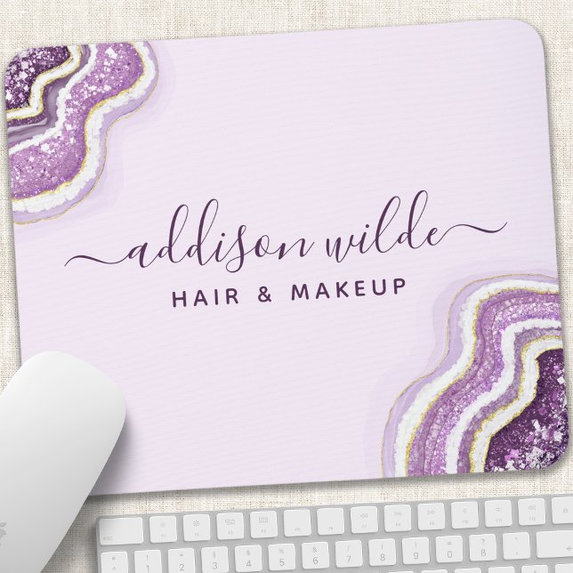 Mousepad Roxo Ágata Geodo Brilho Luxo Chic (Criador carregado)