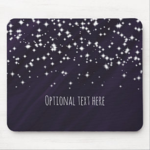 Mousepad Roxo Ameixa & Estrelas Brilhantes Elegância Glamou