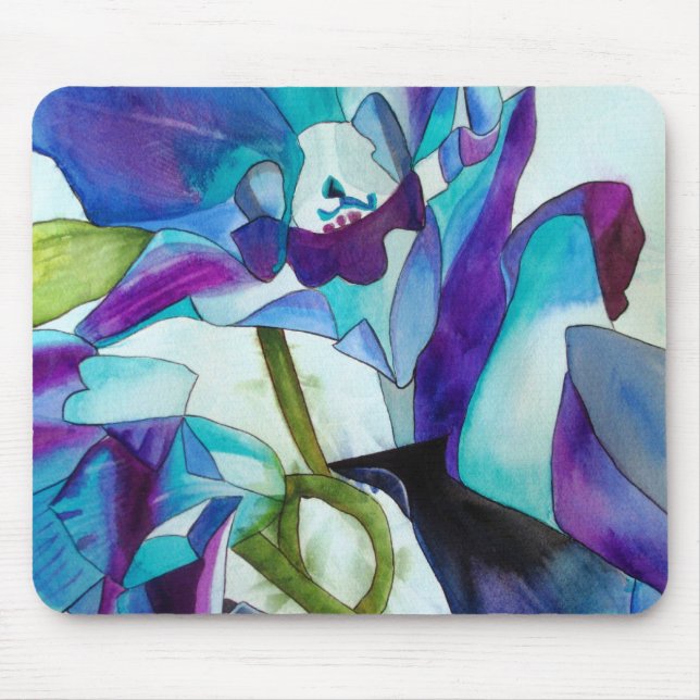 Mousepad Roxo Cingapura Orquídea, pintura aquosa (Frente)