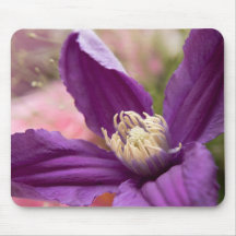 "Roxo Clematis Macro - Pad Floral de Mouse Elegant