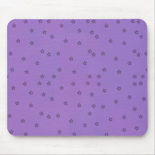 Mousepad Roxo com Estrelas Negras Pequenas