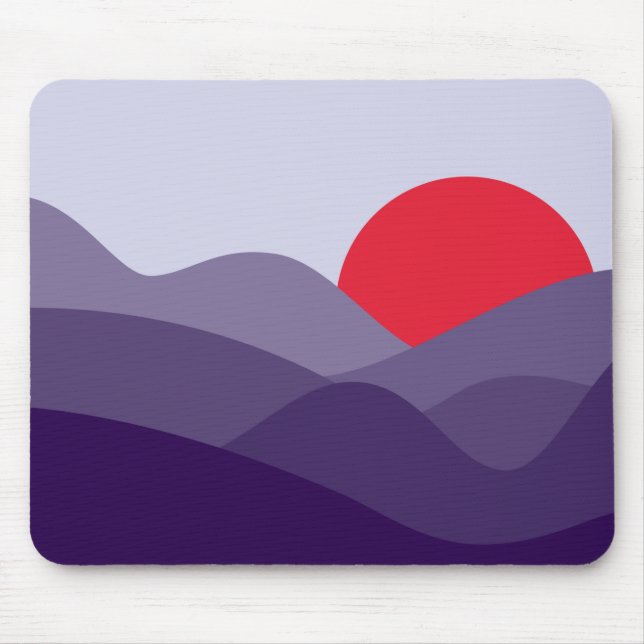 Mousepad Roxo de Uva Cibernética do Sol Minimalista (Frente)