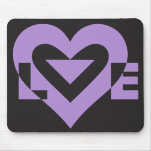 Mousepad Roxo do Amor a Preto