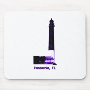 Mousepad Roxo do farol de Pensacola FL o MUSEU Zazzle