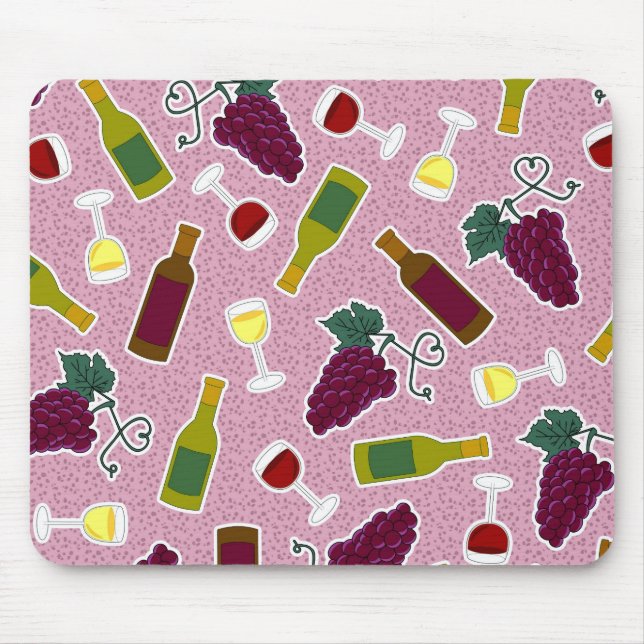Mousepad Roxo do impressão do amante de vinho (Frente)