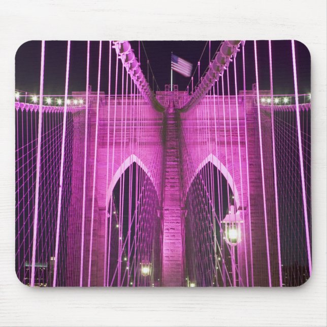 Mousepad Roxo do Lit da ponte de Brooklyn (Frente)