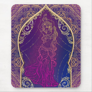 Mousepad Roxo & Dourado Glam Dança do Ventre Árabe Marroqui
