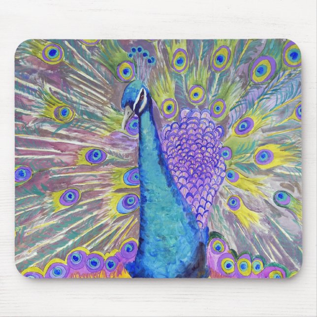 Mousepad Roxo e azul da dança do pavão (Frente)