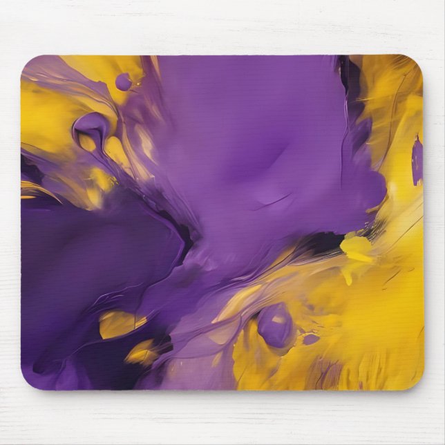 Mousepad Roxo e Dourado Abstrato (Frente)