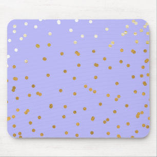 Mousepad Roxo e Dourado Confetes Pontos Modernidade Glamour