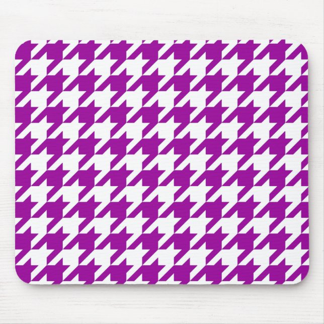 Mousepad Roxo Elegante Houndstooth (Frente)