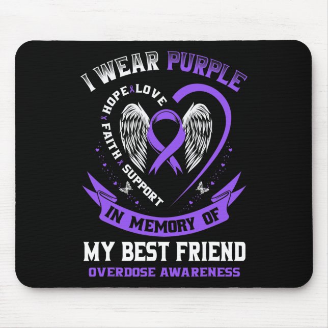 Mousepad Roxo Em Memória Da Minha Melhor Amiga Sobredosagem (Frente)