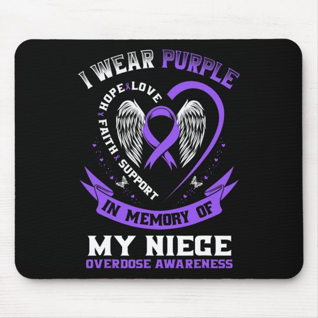 Mousepad Roxo Em Memória Da Minha Sobredosagem De Drogas Nó (Frente)