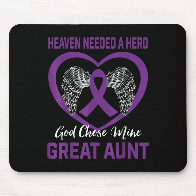 Mousepad Roxo Em Memória Da Tia Câncer de pâncreas A (Frente)