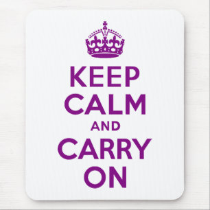 Mousepad Roxo Fique Calmo e Continue