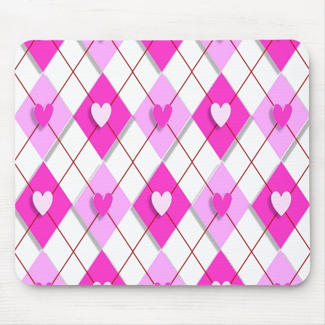 Mousepad Roxo Hearts Argyle (Frente)