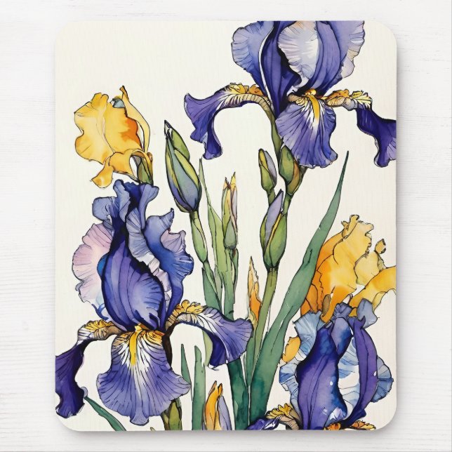 Mousepad Roxo Iris Flower Bloom (Frente)
