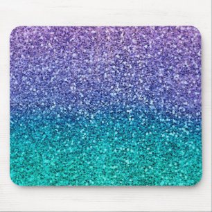 Mousepad Roxo Lavanda & Verde Água Té Glitter Brilhante