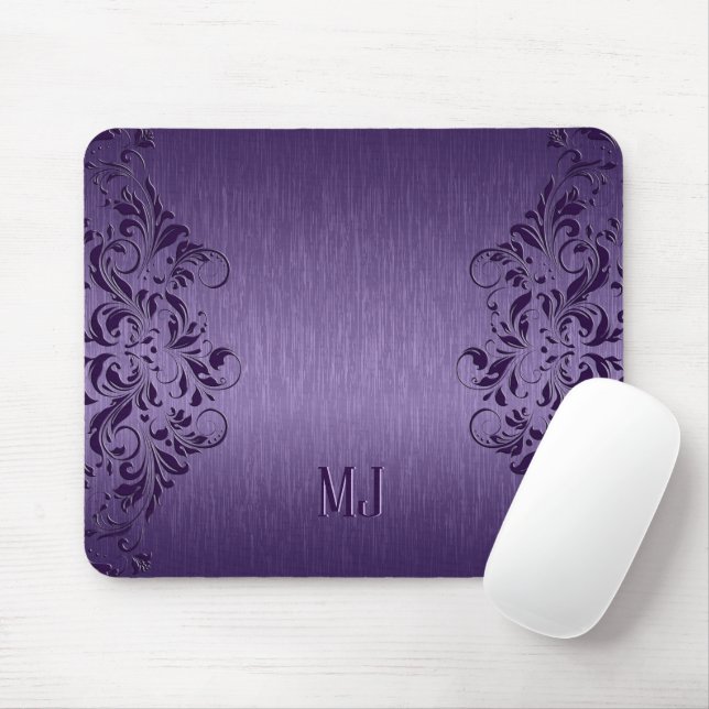 Mousepad Roxo Metálico Roxo Lace Roxo de Alumínio (Com mouse)