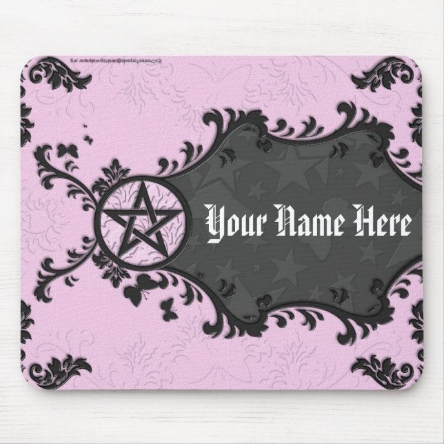 Mousepad Roxo/Pentacle personalizado preto (Frente)