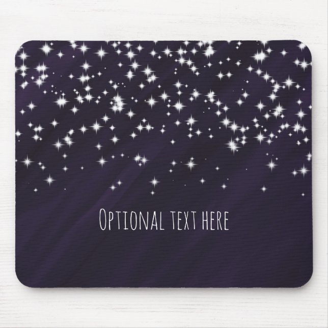 Mousepad Roxo Plum & Sparkle Stars Glamor Elegante (Frente)