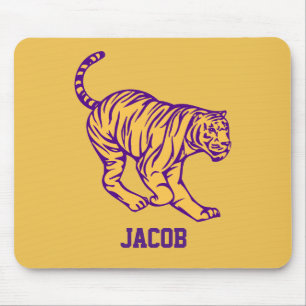 Mousepad Roxo - Tigre de Gato Selvagem Personalizado