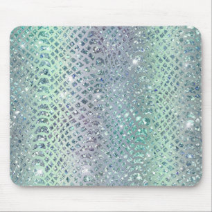 Mousepad Roxo Verde Mentolado Estampa de Cobra