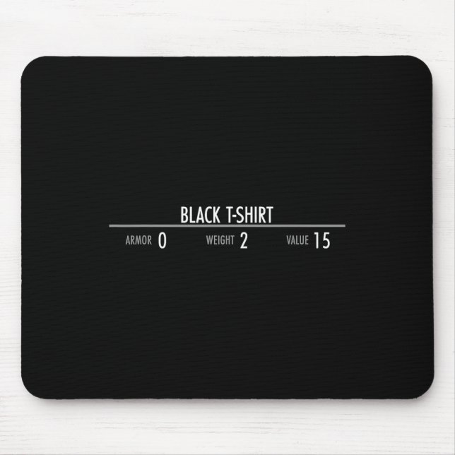 Mousepad Rpg Armor Stats - Video Game Player  (Frente)