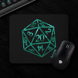 Mousepad RPG Crit AF Teal Green Fantasy Tabletop PnP Dice