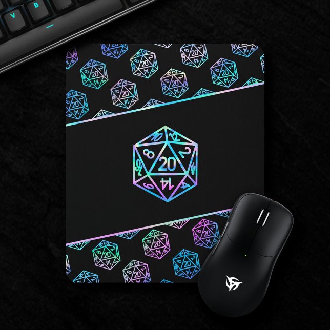 Mousepad RPG Dice | Holo Fantasy Retro Tabletop PnP Gamer (Criador carregado)