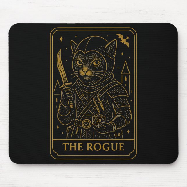 Mousepad Rpg Gamer Rogue D20 Dice Nerdy Geek Men Women (Frente)