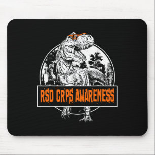 Mousepad RSD CRPS Sensibilização Dinossauro Faixa Laranja