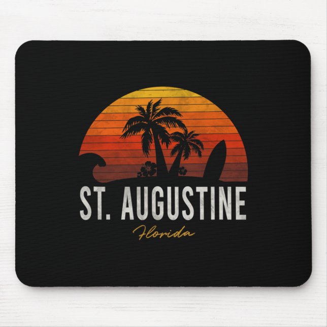 Mousepad Rua. Augustine Beach Flórida Fl Palms VacSurf (Frente)