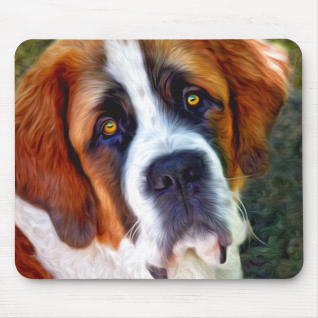 Mousepad Rua Bernard Dog Painting (Frente)