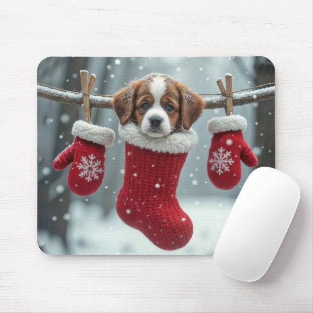 Mousepad Rua. Bernard Puppy No Natal (Com mouse)