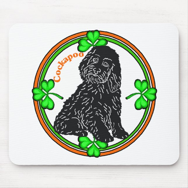 Mousepad Rua, Cockapoo do Dia de Patrick (Frente)