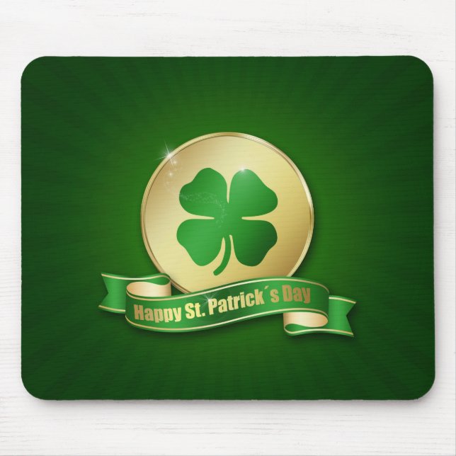 Mousepad Rua, Coin Shamrock do Dia de Patrick (Frente)