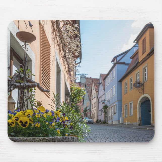 Mousepad Rua colorida em Rothenburg ob der Tauber (Frente)