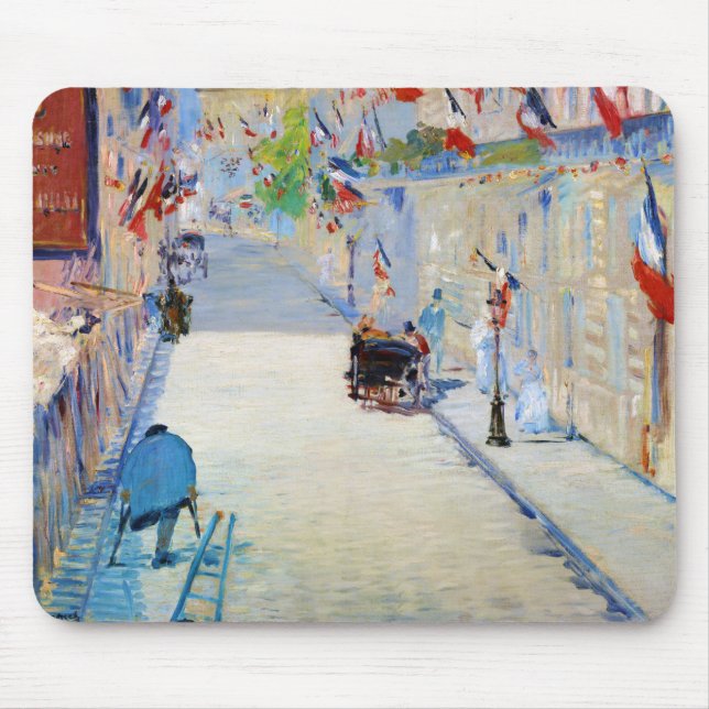 Mousepad Rua com Bandeiras Francesas, Manet (Frente)