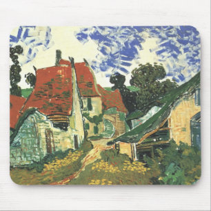 Mousepad Rua da Aldeia em Auvers por Vincent van Gogh