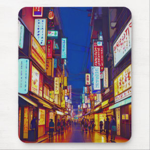 Mousepad Rua Da Cidade Do Japão À Noite