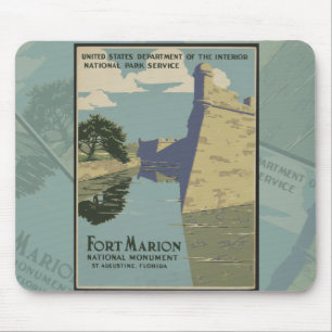 Mousepad Rua de Augustine Florida, espanhol Fort Marion Pos