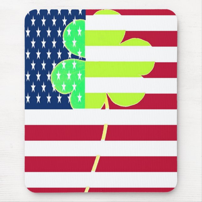 Mousepad Rua de Clover do Bandeira Irlandesa Americana Sham (Frente)