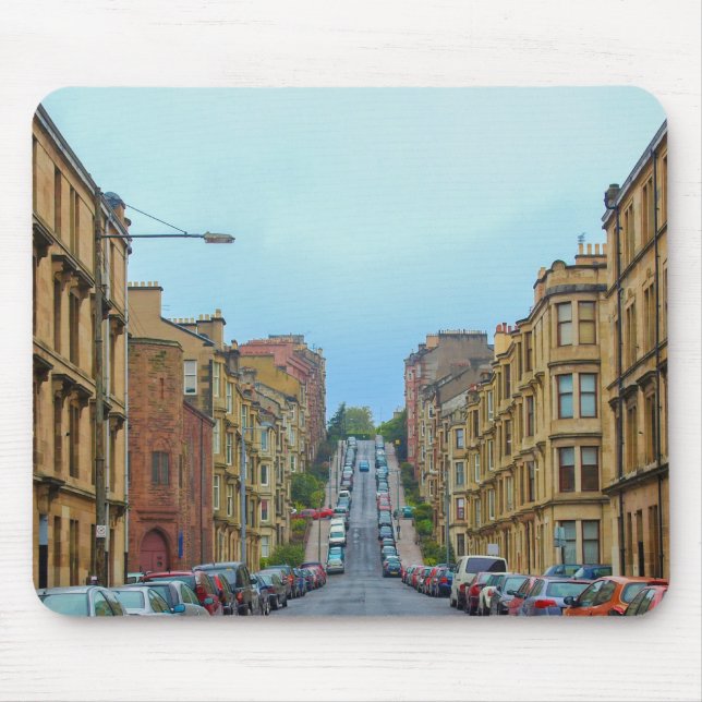 Mousepad Rua de Gardner a mais íngreme em Glasgow (Frente)