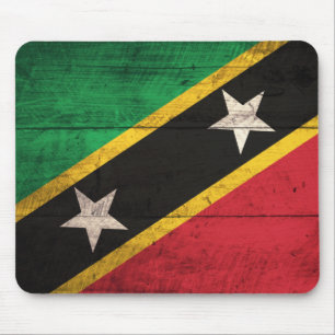 Mousepad Rua de Madeira Antiga. Bandeira de Kitts / Nevis