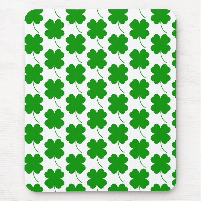 Mousepad Rua de Shamrock impresso sortudo. (Frente)