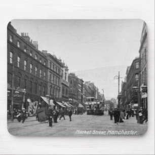 Mousepad Rua do mercado, Manchester, c.1910 2