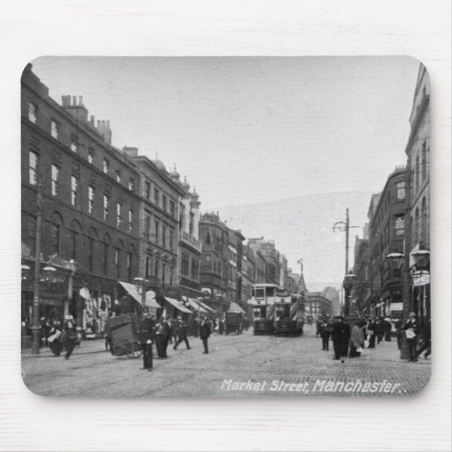 Mousepad Rua do mercado, Manchester, c.1910 2 (Frente)