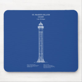 Mousepad Rua. Farol Martin Island - Michigan - AD