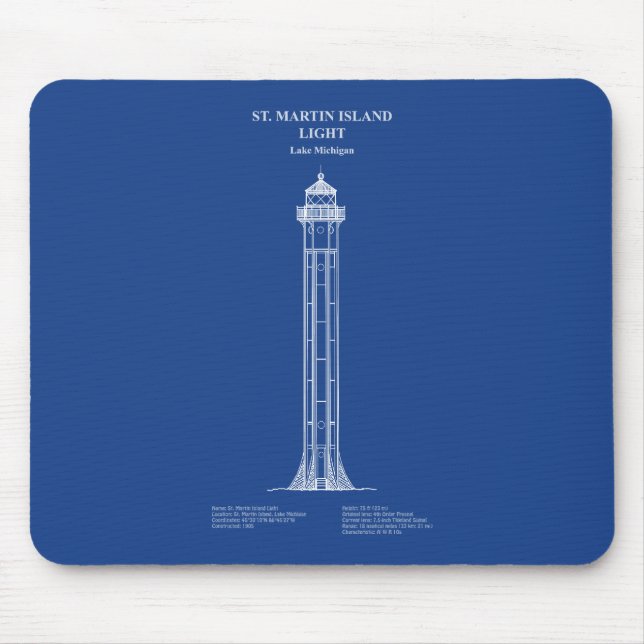 Mousepad Rua. Farol Martin Island - Michigan - AD (Frente)